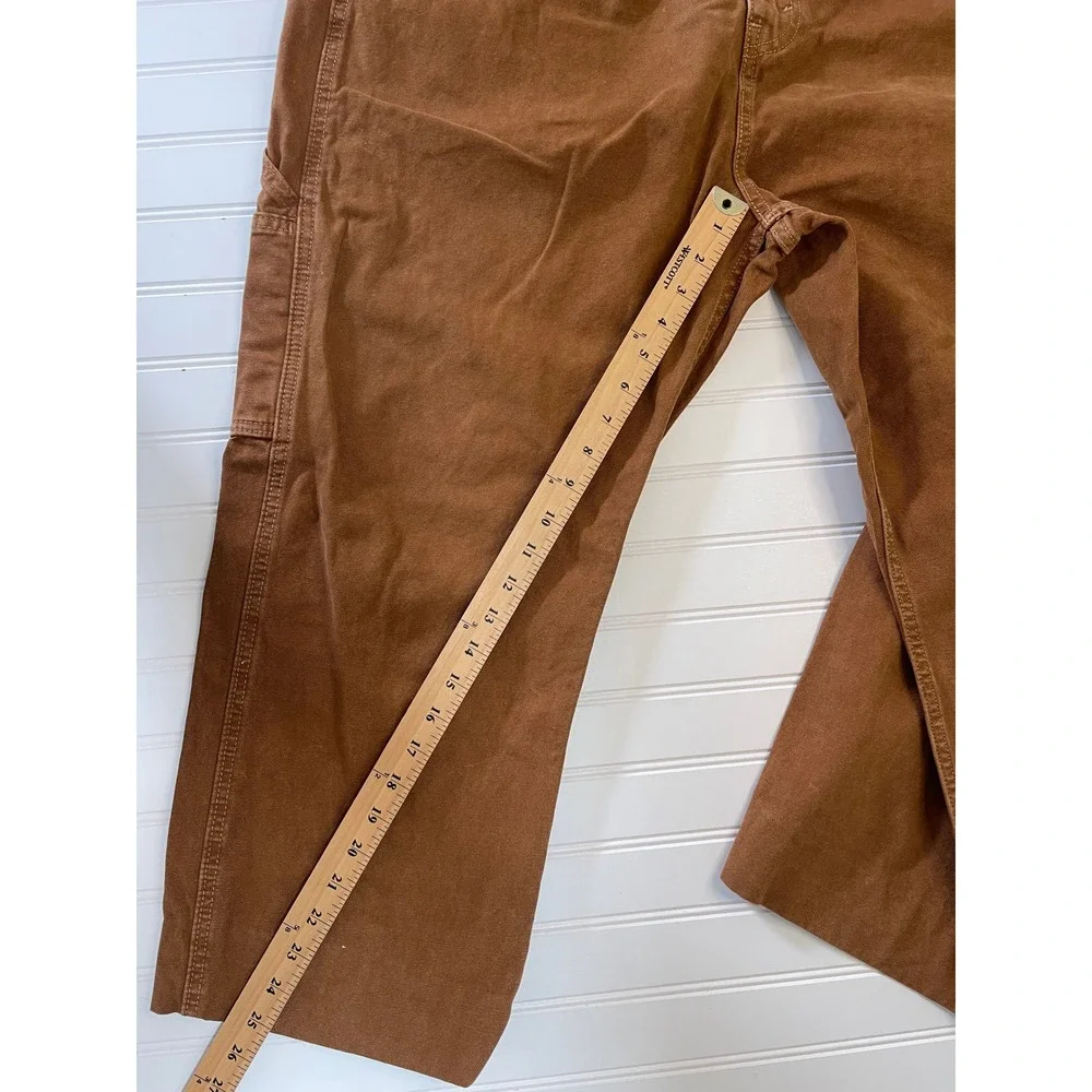 Levi Strauss & Co Mens Duck Canvas Workwear Overalls Brown XL Bibs ALTERED